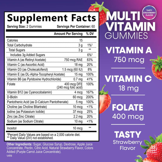 Gomitas multivitaminas con vitaminas y minerales