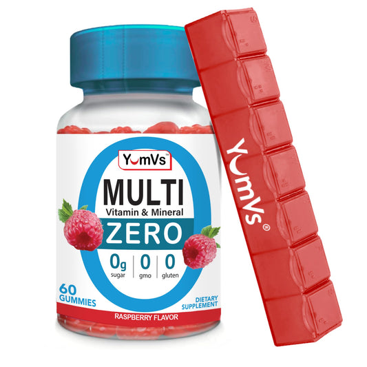 Gomitas multivitaminas YumVs Zero sin azúcar sabor frambuesa