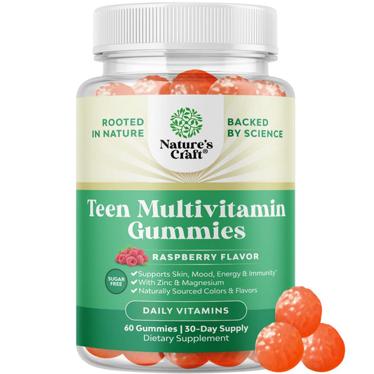 Frasco de gomitas multivitamínicas para adolescentes
