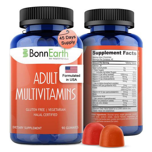 Bote de gomitas multivitamínicas BonnEarth para adultos