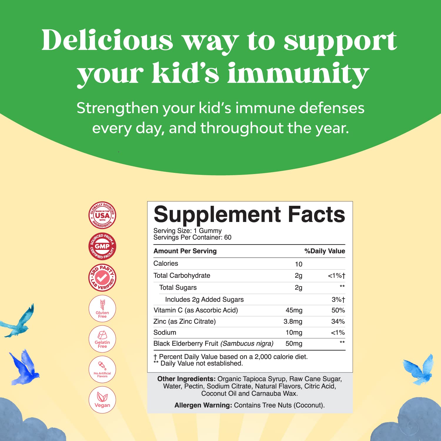 Gomitas multivitamínicas para apoyo inmunológico infantil