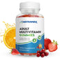 Botella de gomitas multivitamínicas Astramax sabor frutas, 90 gomitas.
