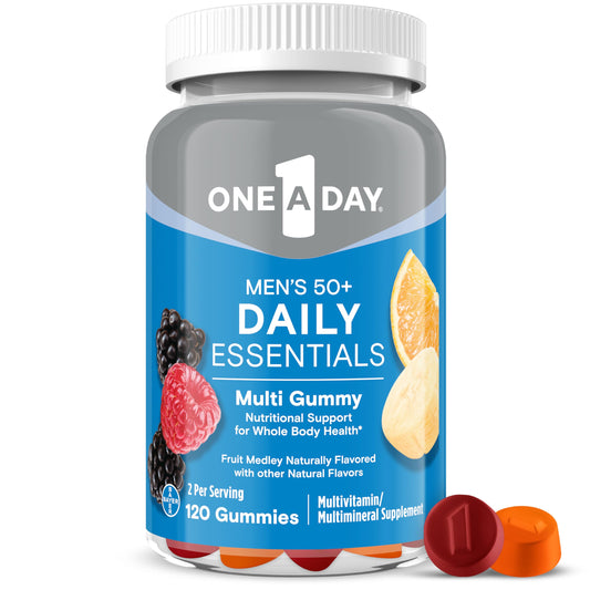Gomitas multivitamínicas para hombres mayores de 50 con sabor a frutas.