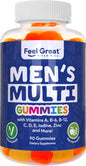 Frasco de gomitas multivitamínicas para hombres con vitaminas A, B-6, B-12 y más