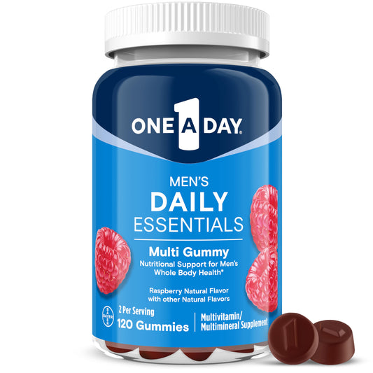 Gomitas multivitamínicas para hombres con sabor a frambuesa.