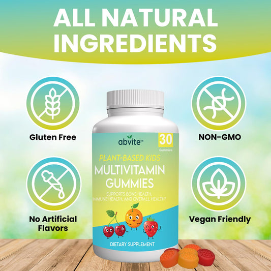 Gomitas multivitamínicas Abvite con ingredientes naturales.