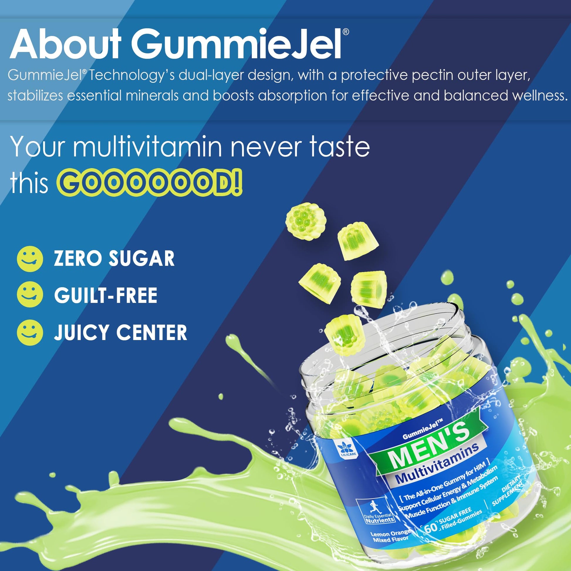 Frasco de gomitas multivitamínicas libres de gelatina