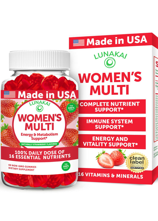 Gomitas multivitamínicas Lunakai con 16 vitaminas para mujeres