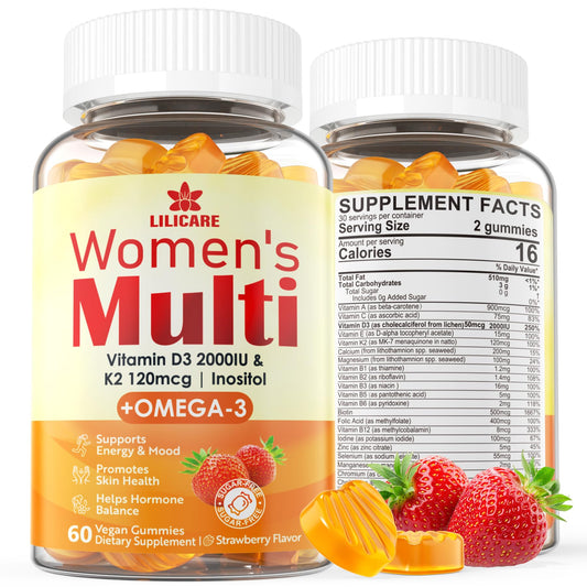 Gomitas multivitamínicas para mujeres, frasco con 60 unidades