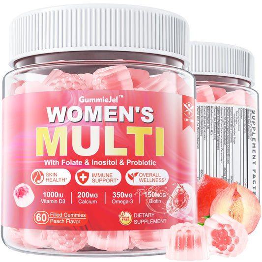 Gomitas multivitamínicas para mujeres sin azúcar con Omega-3 y antioxidantes