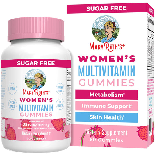 Gomitas multivitamínicas veganas para mujeres sabor fresa.