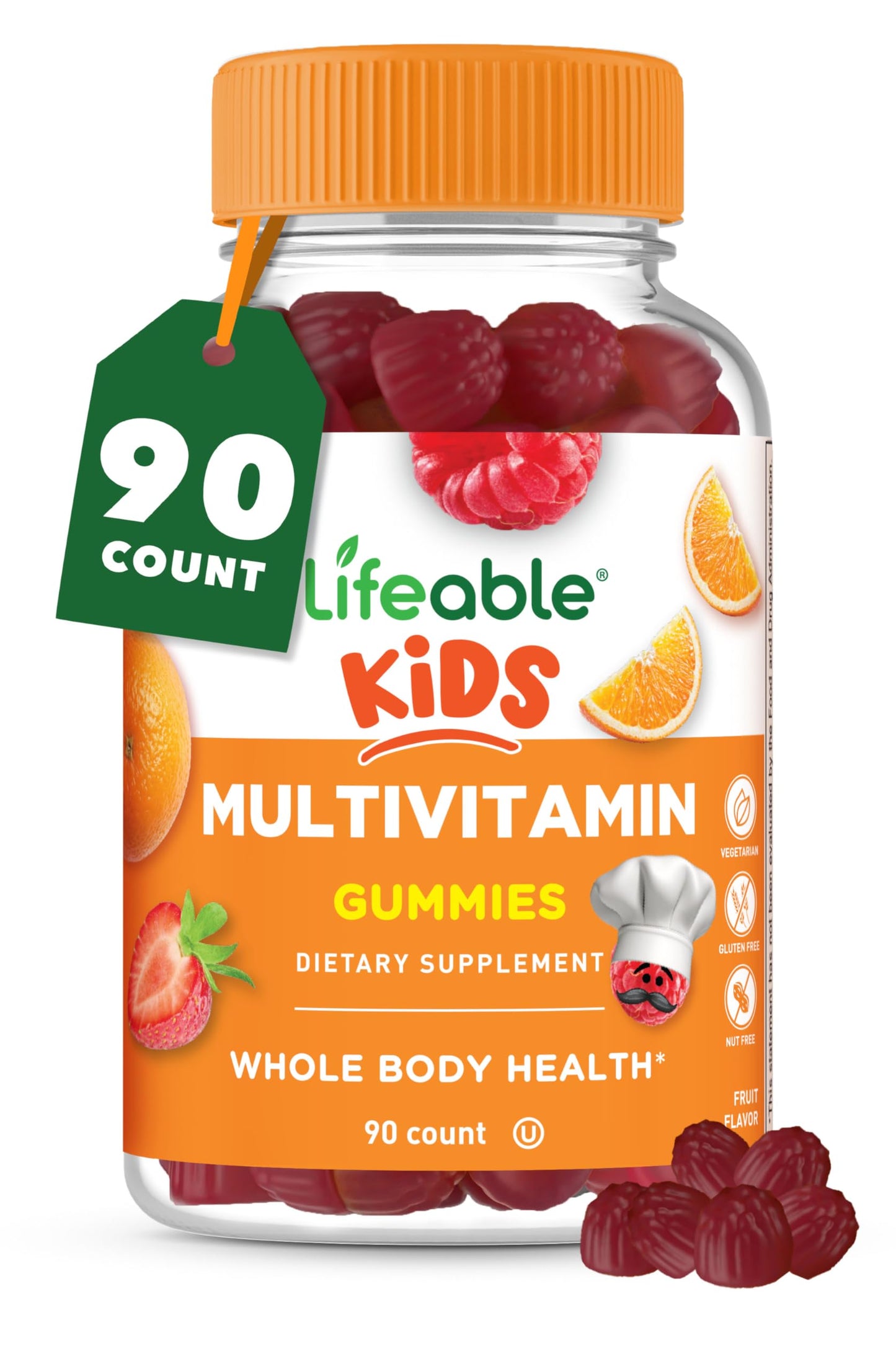 Gomitas multivitamínicas para niños de Lifeable en frasco con 90 unidades