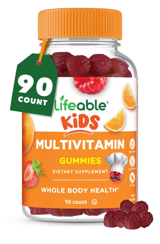 Gomitas multivitamínicas para niños de Lifeable en frasco con 90 unidades
