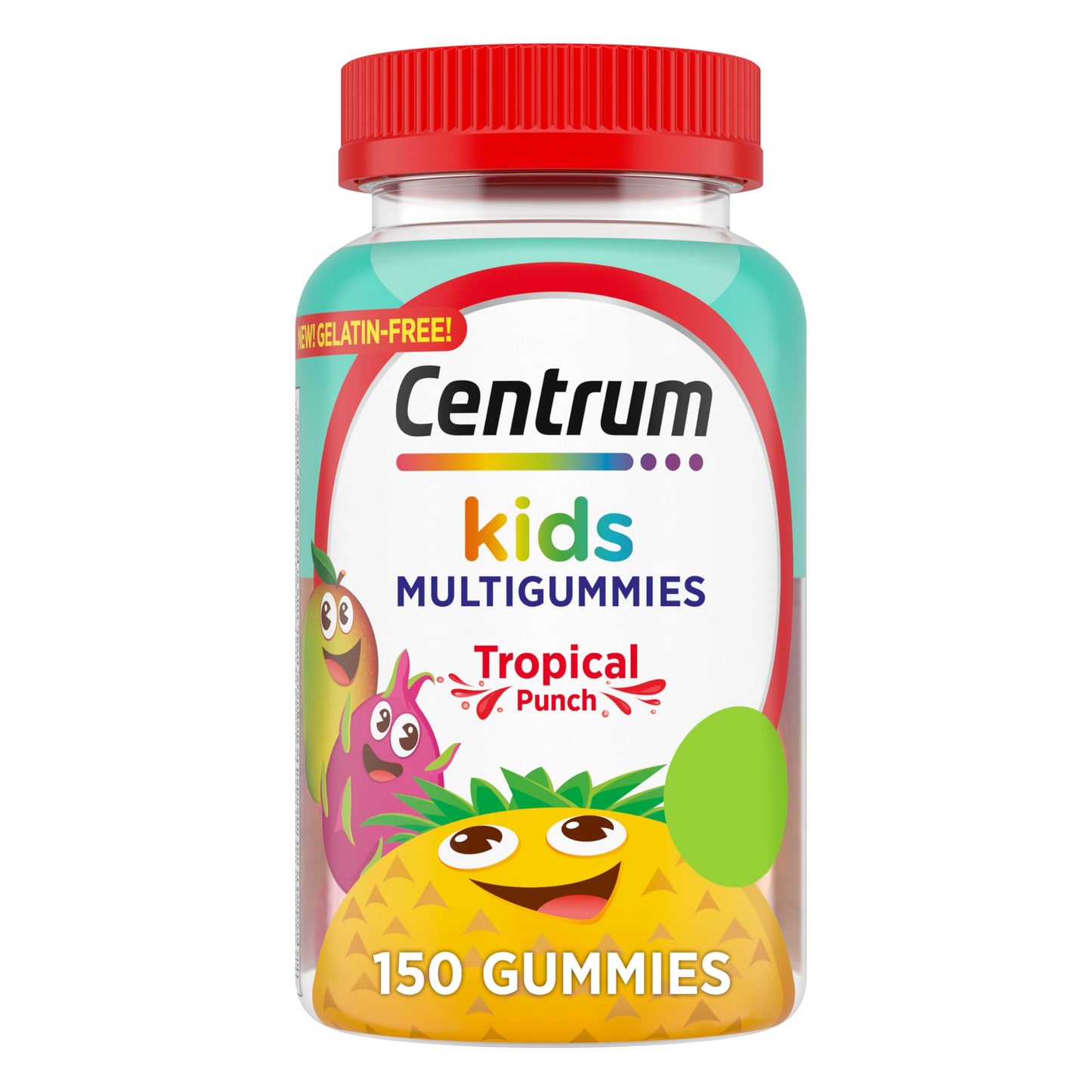 Gomitas multivitamínicas para niños sabor tropical en botella de 150 pzas