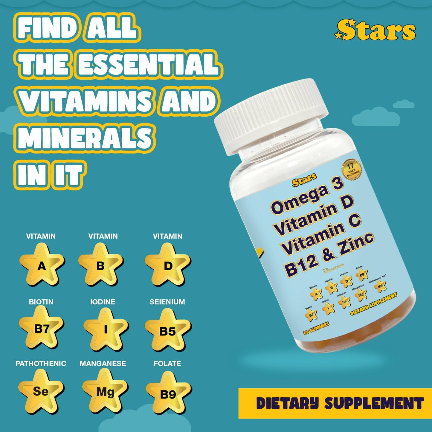 Gomitas multivitamínicas con delicioso sabor a piña