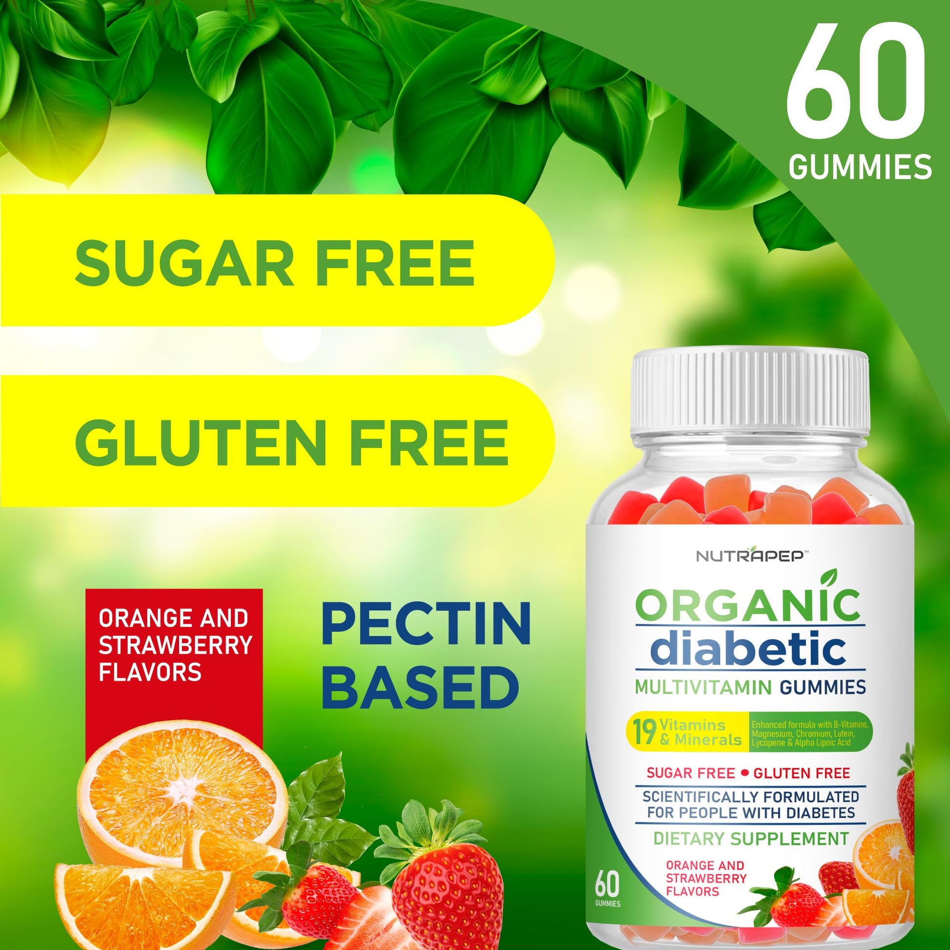 Gomitas multivitamínicas NutraPep sin azúcar y gluten.