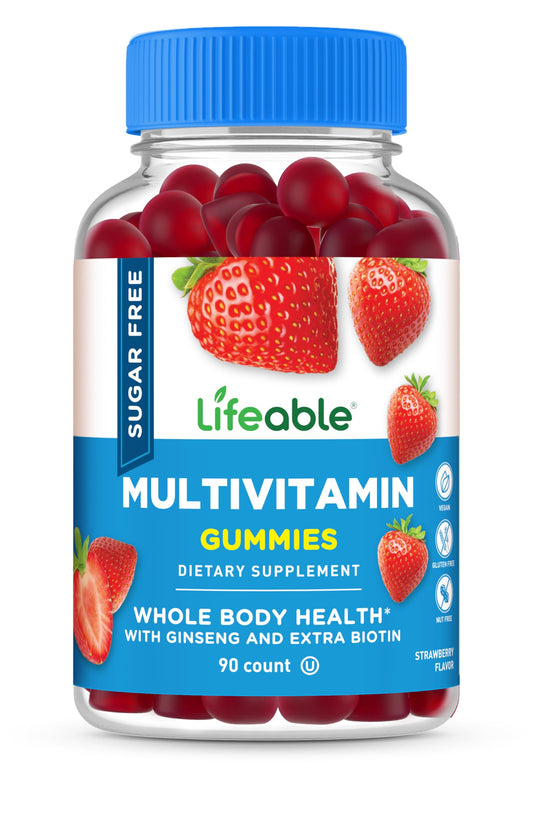 Gomitas multivitamínicas sin azúcar Lifeable 90 unidades frambuesa