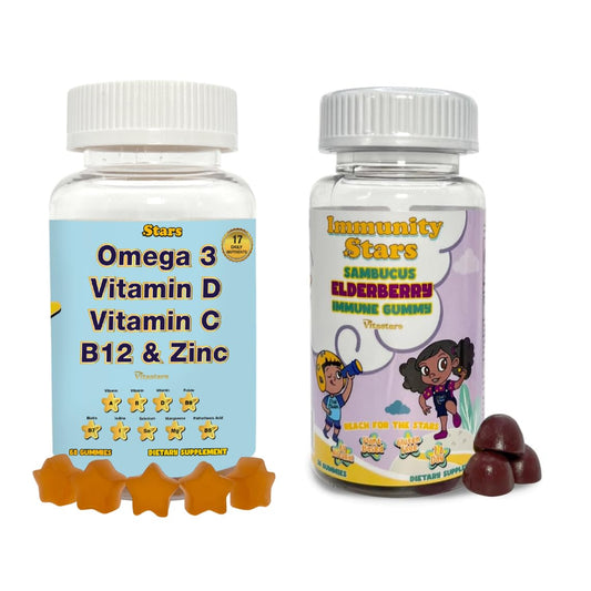 Gomitas Multivitamínicas Stars con Omega 3 y Selenio en botella