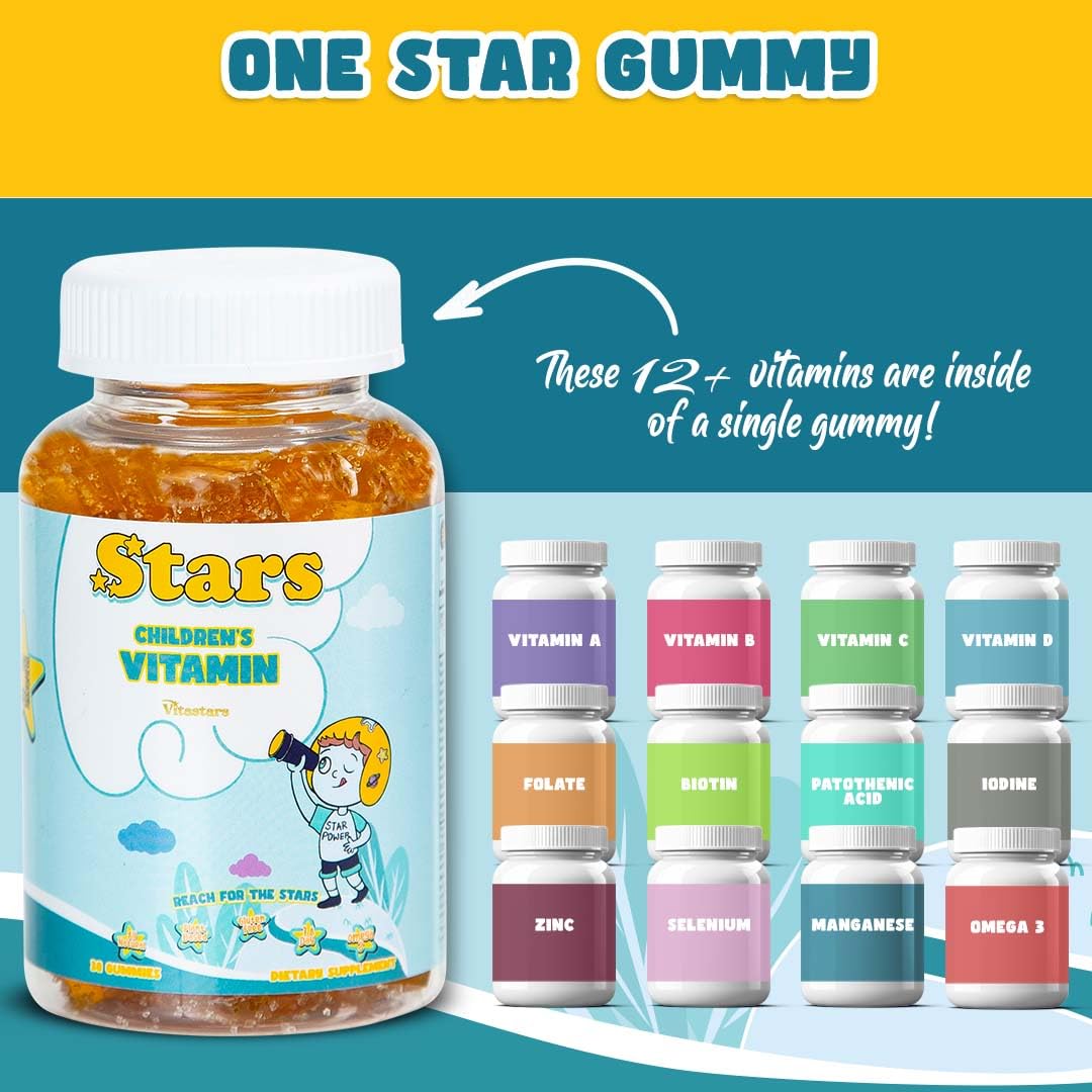 Gomitas multivitamínicas Stars con sabor a piña