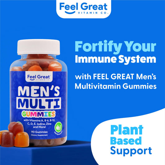 Gomitas multivitamínicas vegetarianas en frasco azul