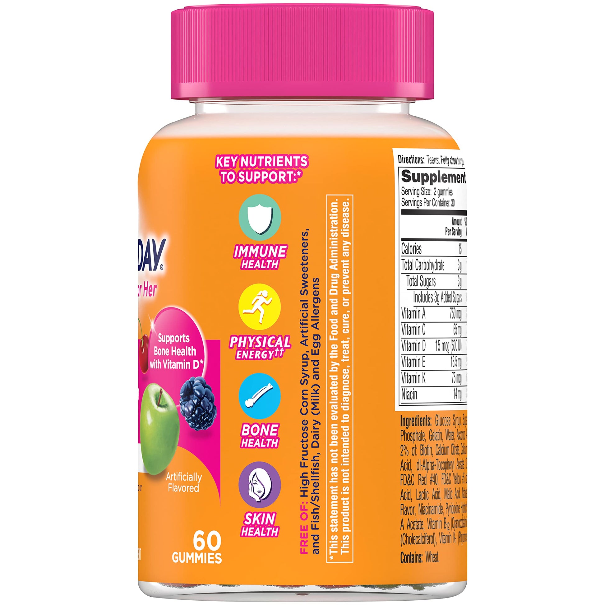Gomitas multivitamínicas con vitamina C y D para adolescentes