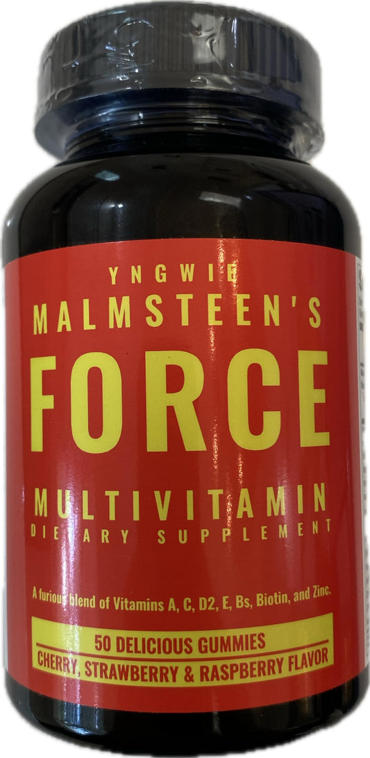 Envase de gomitas multivitamínicas de Yngwie Malmsteen