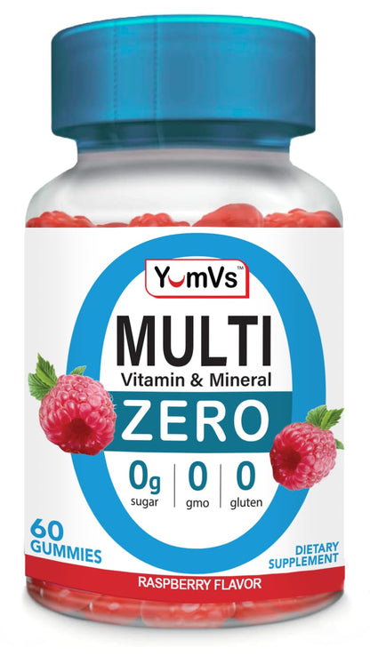 Gomitas multivitamínicas sin azúcar en frasco azul