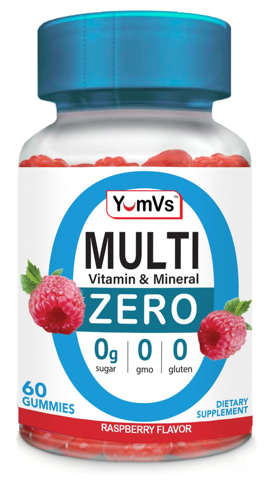 Gomitas multivitamínicas sin azúcar en frasco azul