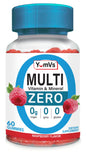 Gomitas multivitamínicas sin azúcar en frasco azul