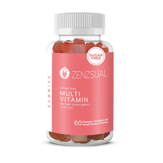 Gomitas multivitamínicas Zenzsual sin azúcar y gelatina - frasco de 60 unidades