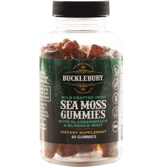 Gomitas de musgo marino irlandés BUCKLEBURY con Bladderwrack y Raíz de Bardana