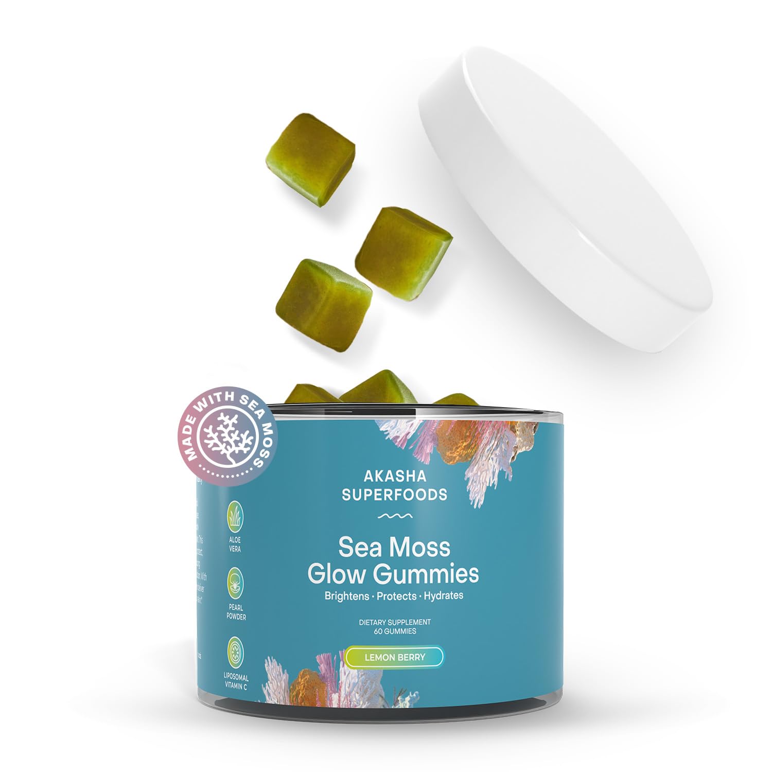Gomitas de musgo marino con vitamina C liposomal para máxima absorción.
