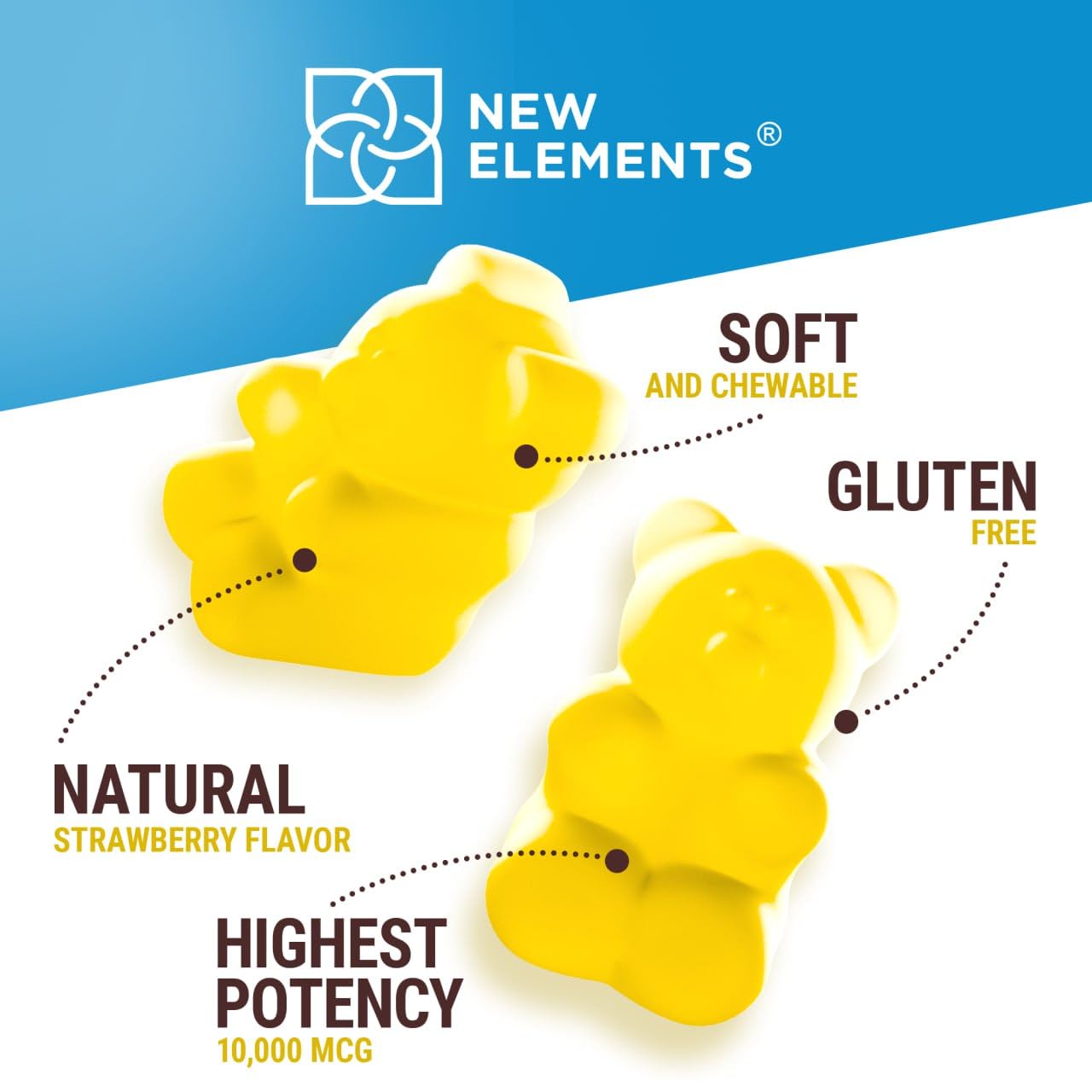 Gomitas naturales New Elements vitaminas para cabello piel