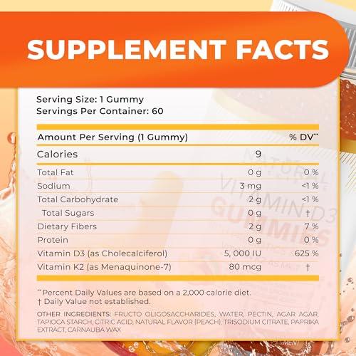 Gomitas naturales sin gluten vit d3 k2 hierro energía