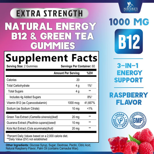 Gomitas naturales vitamina b12 energía sabor frutas del bosque
