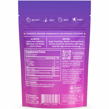 Gomitas naturales WonderBeauty para belleza piel y cabello