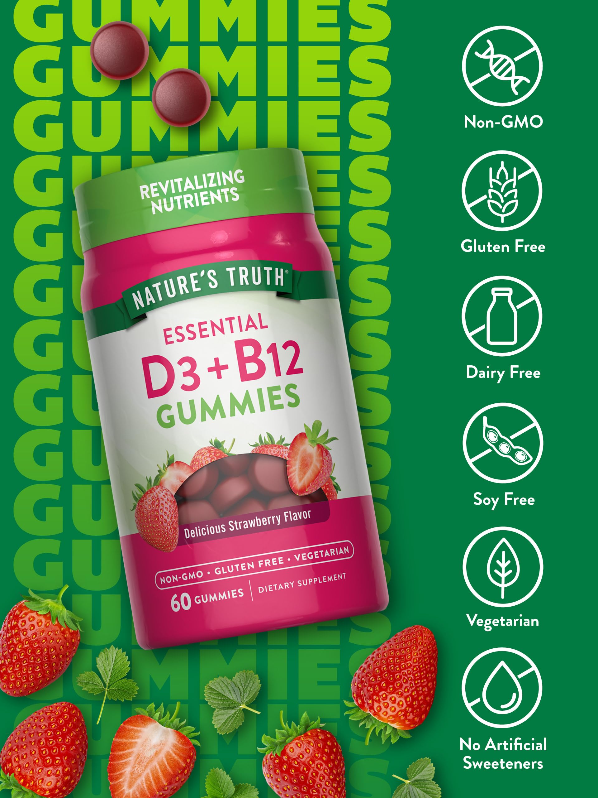 Gomitas Nature's Truth sin gluten y sin GMO para salud diaria