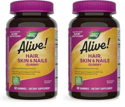 Gomitas Nature's Way Alive cabello piel uñas biotina colágeno