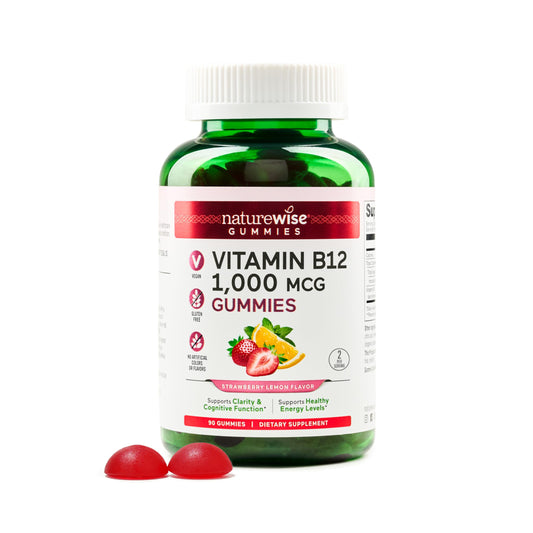 Gomitas NatureWise vitamina B12 1000 mcg sabor fresa limón