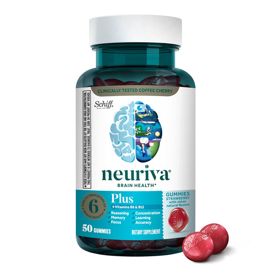 Frasco gomitas Neuriva Plus suplemento cerebral 50 unidades