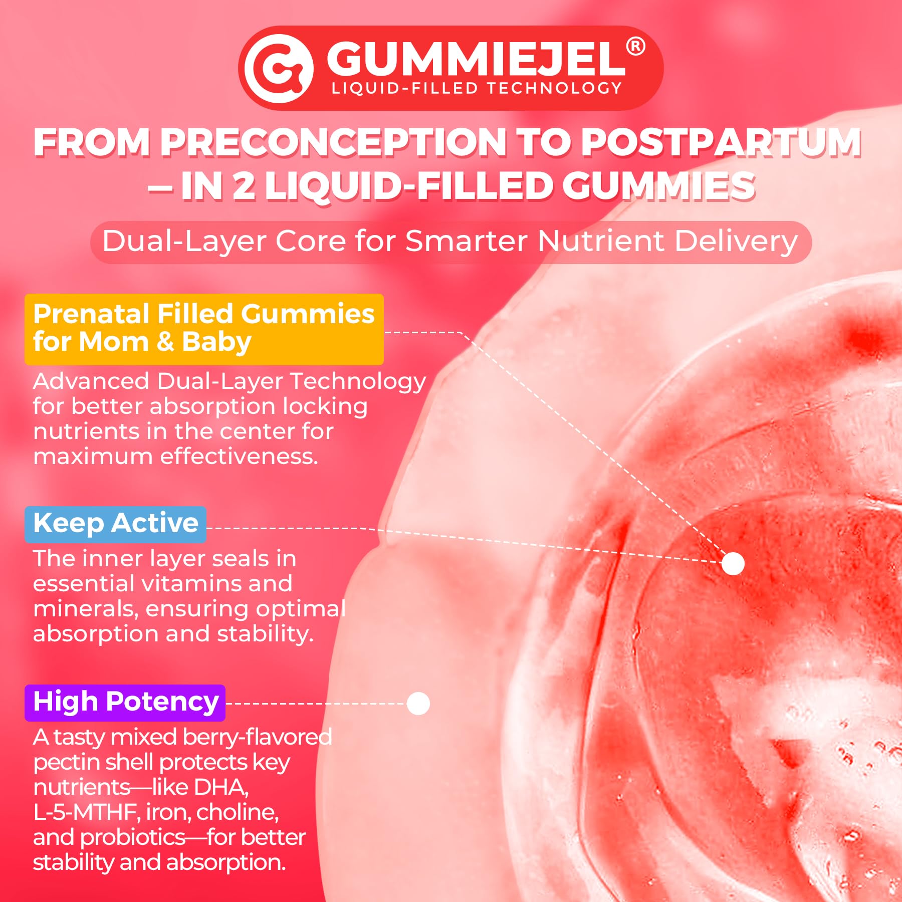 Gomitas NEVISS para pre y postnatal salud y energía