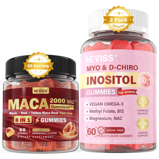 Gomitas NEVISS raíz de maca inositol sin azúcar para energía y fertilidad