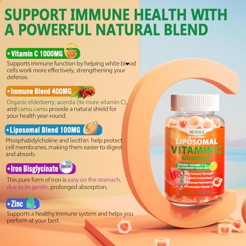Detalle de gomitas NEVISS vitamina C con tecnología liposomal