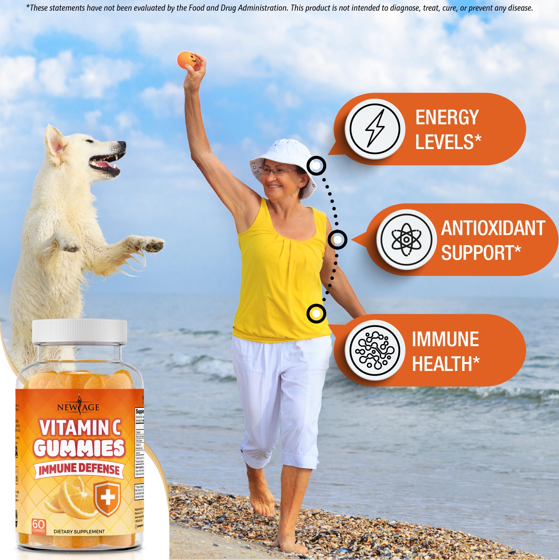 Gomitas New Age apoyo sistema inmune con vitamina c naranja
