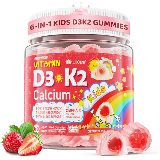 Gomitas para niños LILICARE D3 K2 con sabor fresa