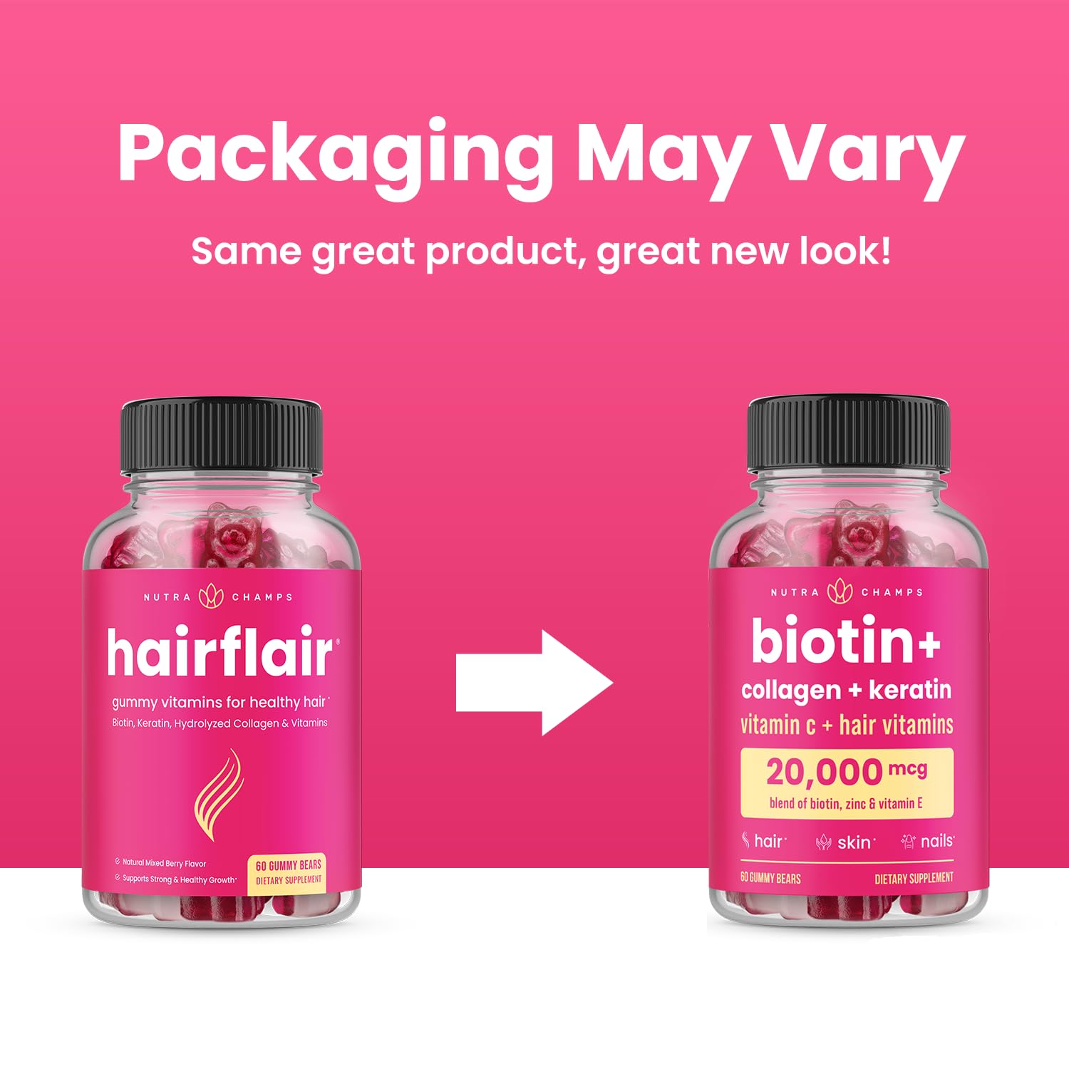 Gomitas NutraChamps biotina cabello fuerte piel sana uñas fuertes