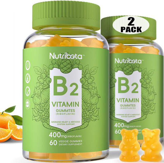 Gomitas Nutribota Vitamina B2 sin azúcar para migrañas