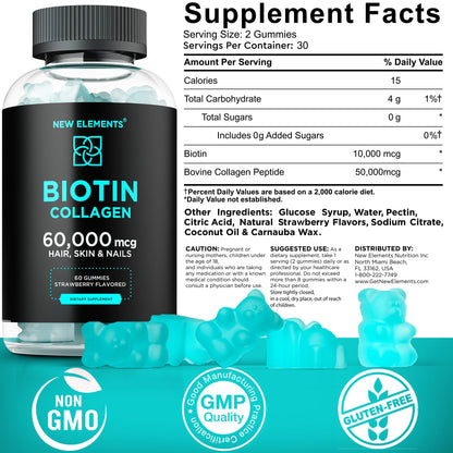 Gomitas nutricionales biotina y colágeno para uñas fuertes