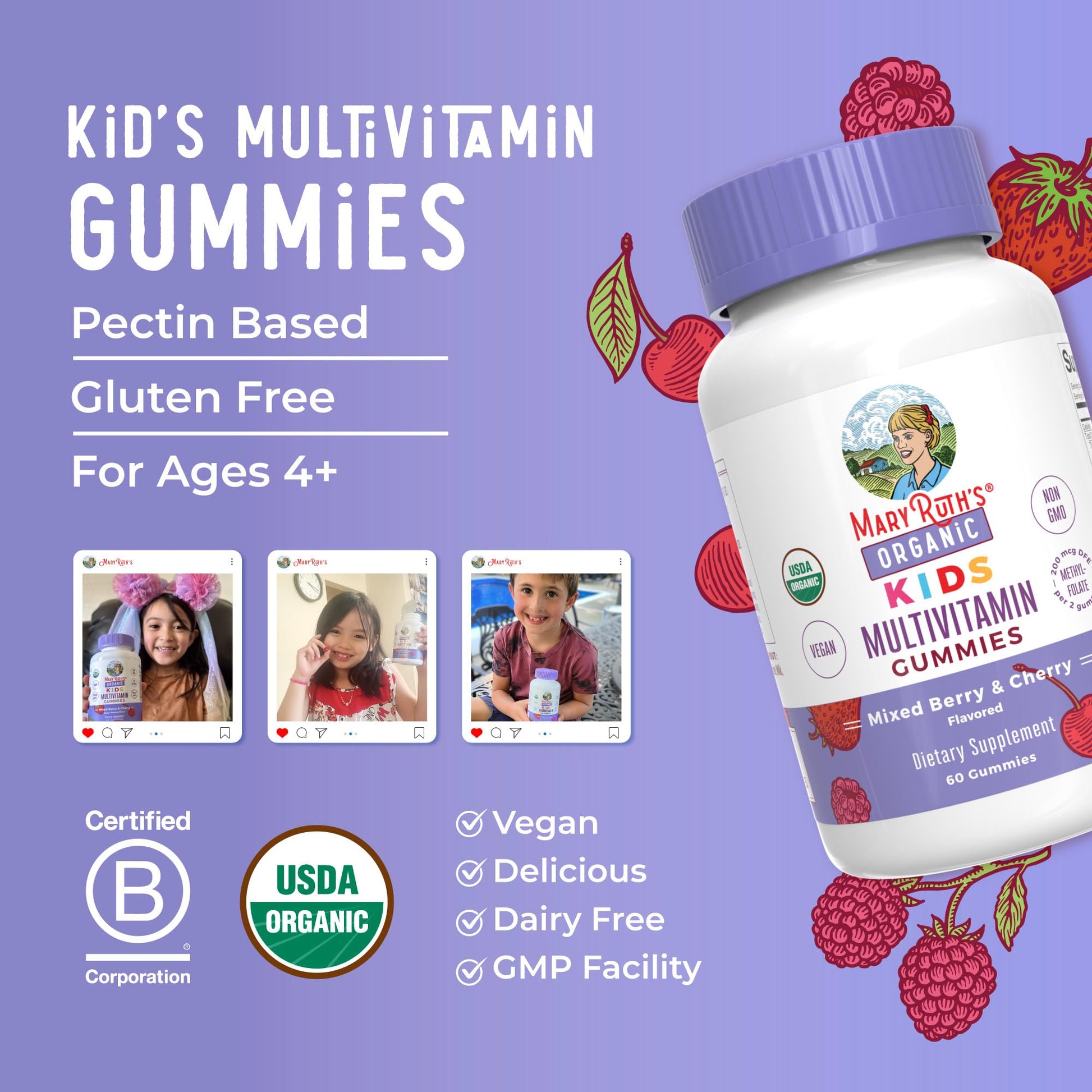 Gomitas nutricionales veganas para niños MaryRuth
