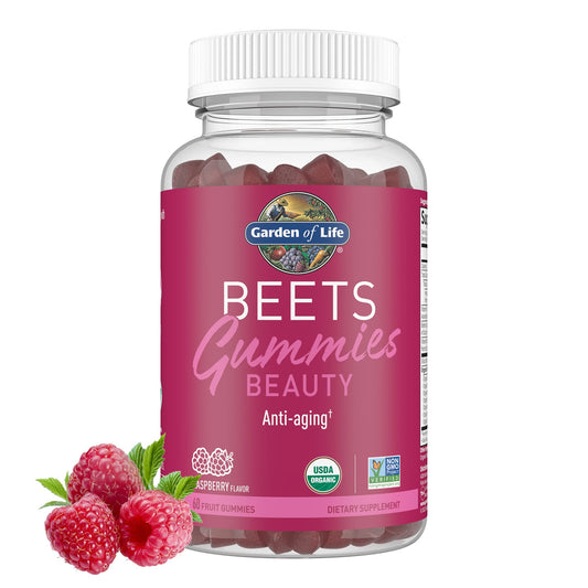 Gomitas orgánicas Garden of Life Beets Beauty para cabello piel y uñas